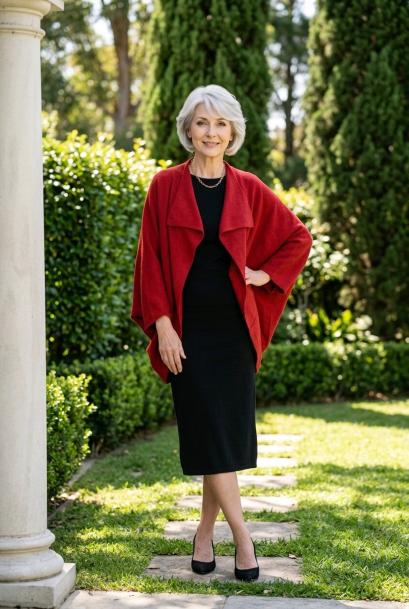 Shrug mit Moosmaschen rot | hammecenter