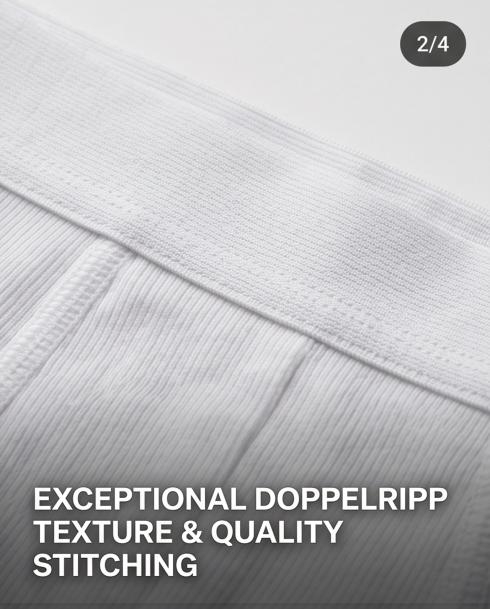 Herren klassischer weißer Doppelripp Slip, 3er Pack