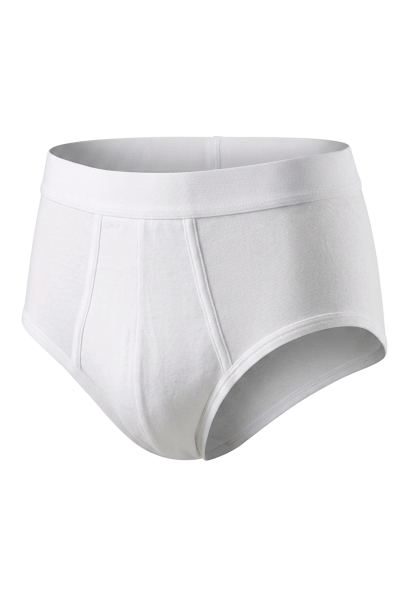 Preview: Herren klassischer weißer Doppelripp Slip, 3er Pack