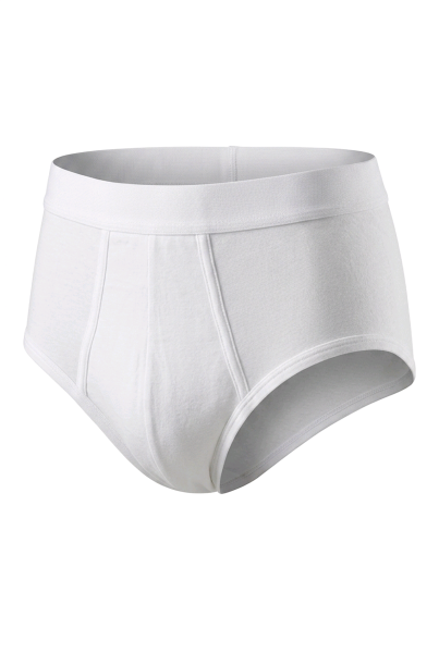 Herren klassischer weißer Doppelripp Slip, 3er Pack