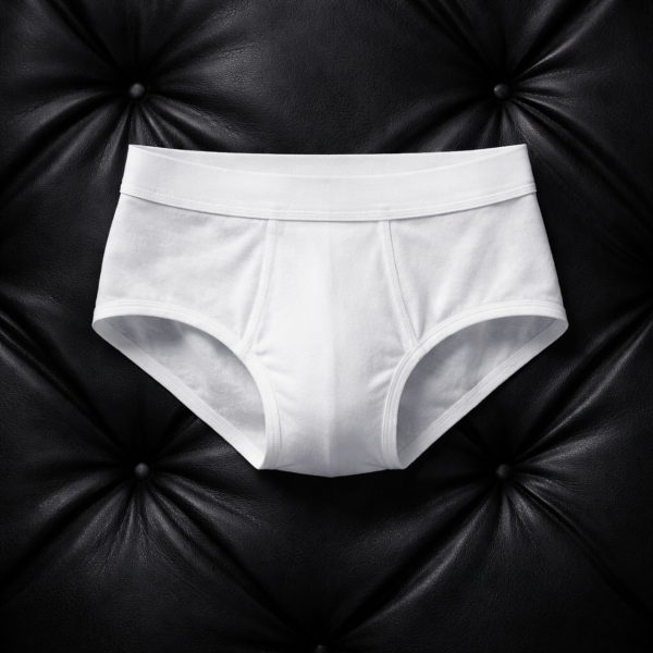 Herren klassischer weißer Doppelripp Slip, 3er Pack